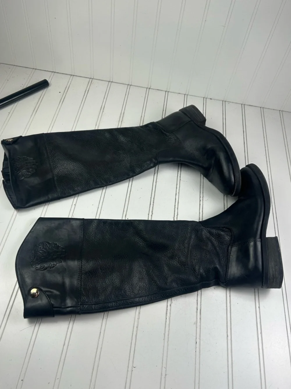 Vince Camuto Selpisa Black Leather Riding Knee High Boots Women’s Size 6M